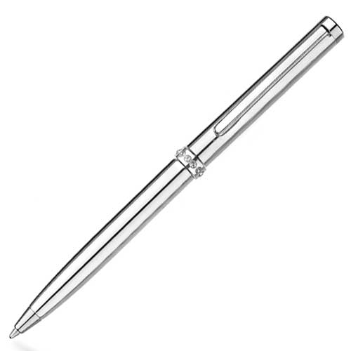 Chrome Ball Pen with Feature Crystal Ring