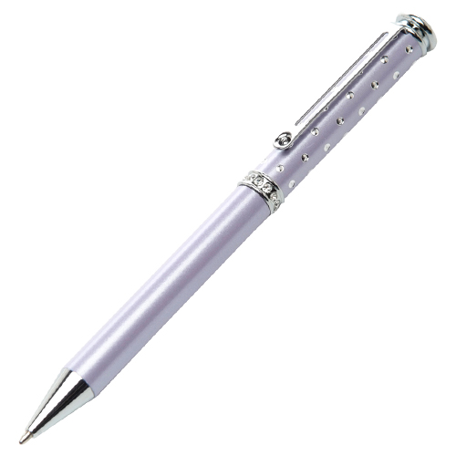 Lilac Pearlized Galaxy & Crystal Ball Point Pen