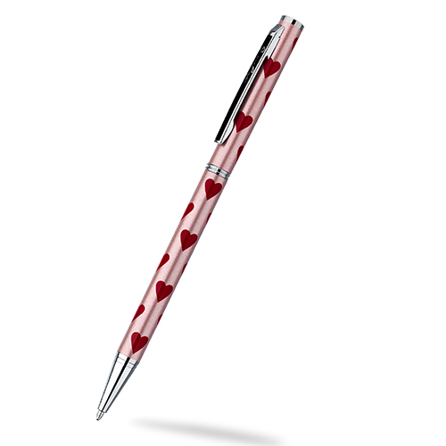 Red Hearts Ballpoint Pen - Pink