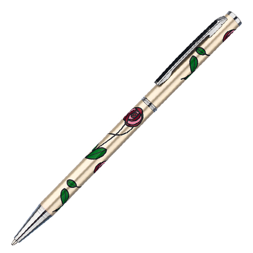 Champagne Mackintosh Red Rose Pearlised Ball Point Pen