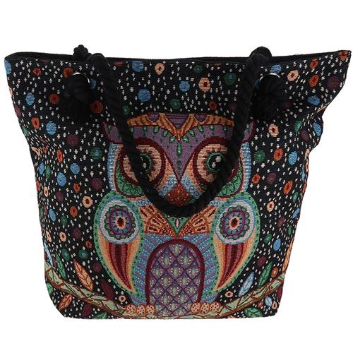 Tapestry Tote Bag - Burst Owl