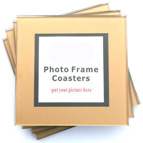 Gold Photo Frame Glass Coasters