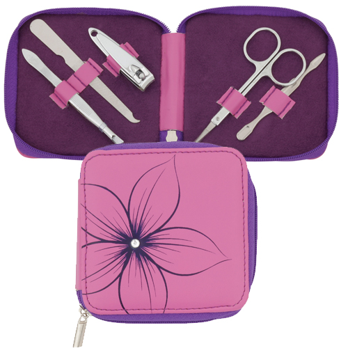 Pink 5 Piece Square Manicure Set