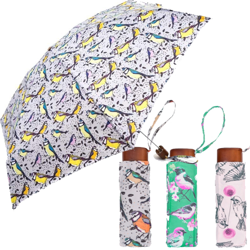 Vintage Birds Super Mini Compact Umbrella