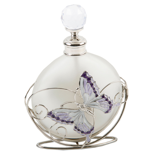 Juliana Glass Purple Butterfly Perfume Bottle