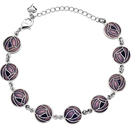 Mackintosh Roses Enamel Bracelet - Purple