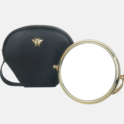Alice Wheeler Luxury Mirror with Travel Case - Black