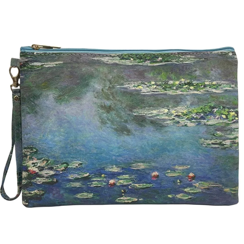 <span style='color: #000000;'>Claude Monet Water Lily Print - Clutch</span>