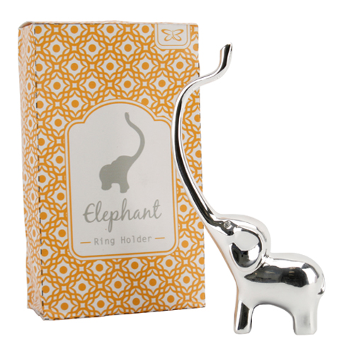 Silver Plated Elephant Ring Holder