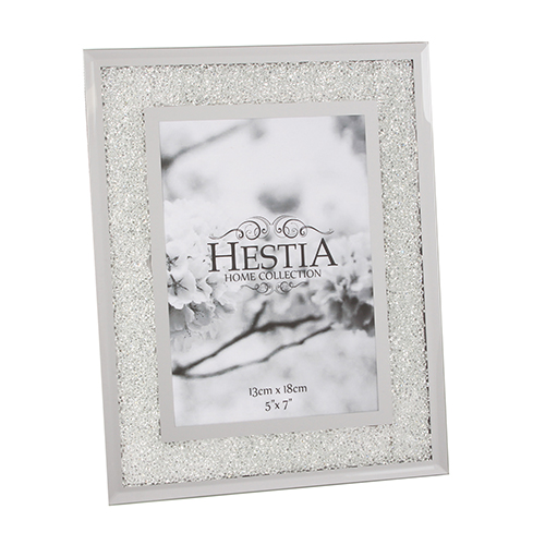 Hestia Mirrored Photo Frame with Crystal Inlay 5 x 7