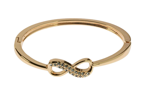 Gold Plated AffInity Style Bangle with Crystals
