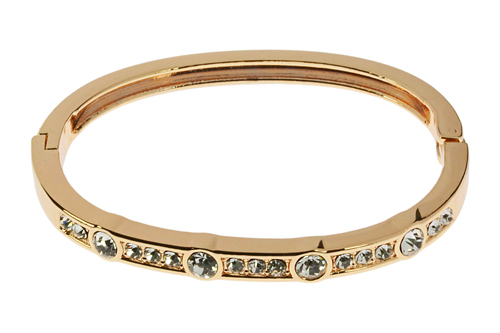 Gold Plated Bangle with Small and Large sized Crystal