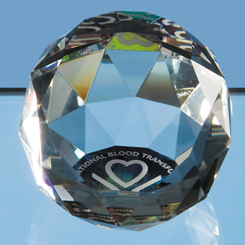 5cm Coloured Optical Crystal Facet Ball