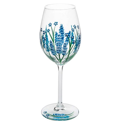 My Favourite Glass Had Painted Delphinium Wine Glass