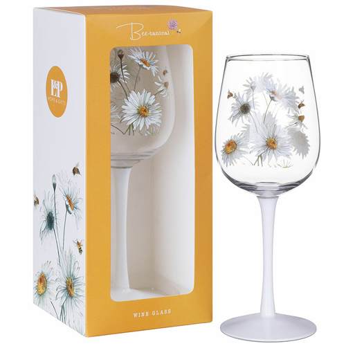 Bee-Tanical Wine Glass - Daisy