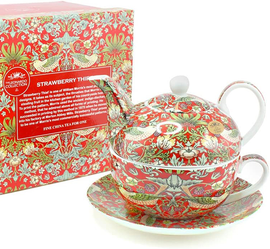 William Morris Tea For One - Red Strawberry Thief