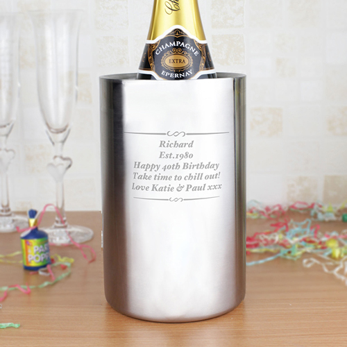 Engraved Message Stainless Steel Wine Cooler