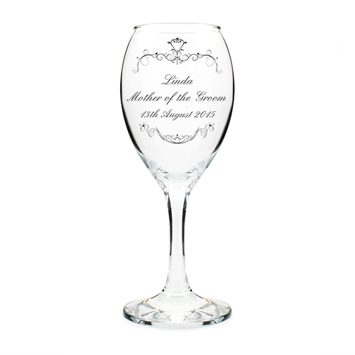 Personalised Ornate Swirl Wine Glass