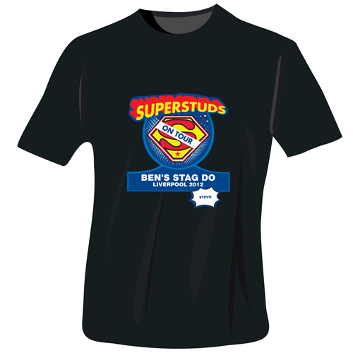 Personalised Superstuds Stag Do T-Shirt - Black