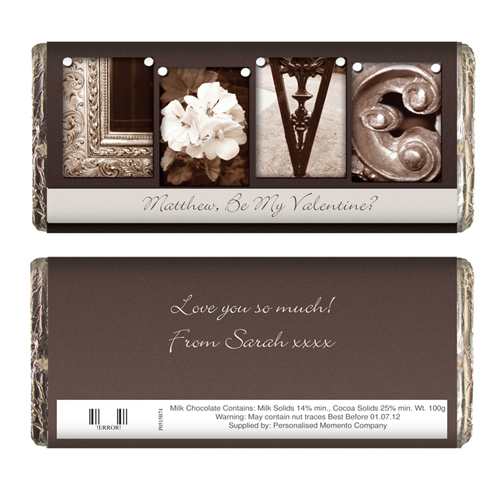 Personalised Affection Art Love Chocolate Bar