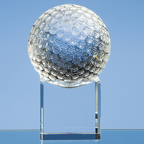 8cm Optic Golf Ball on Clear Base