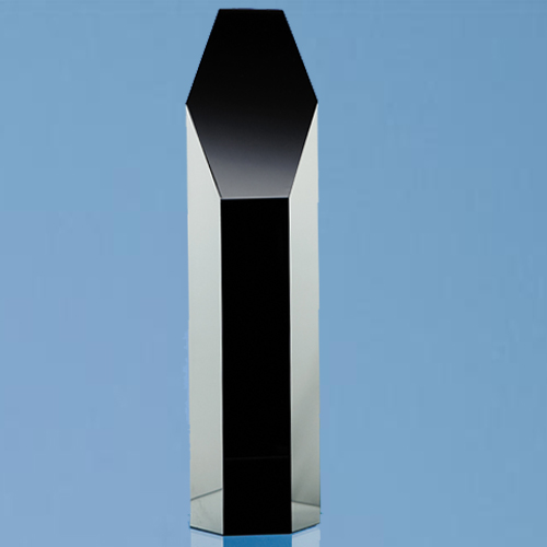 25.5cm Onyx Black Optic Hexagon Award