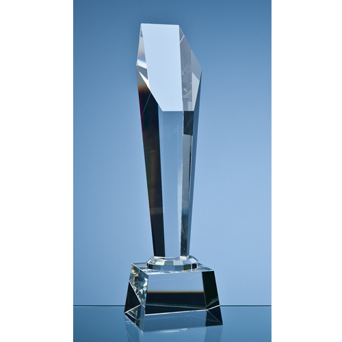 26cm Optical Crystal Sloped Facet Award