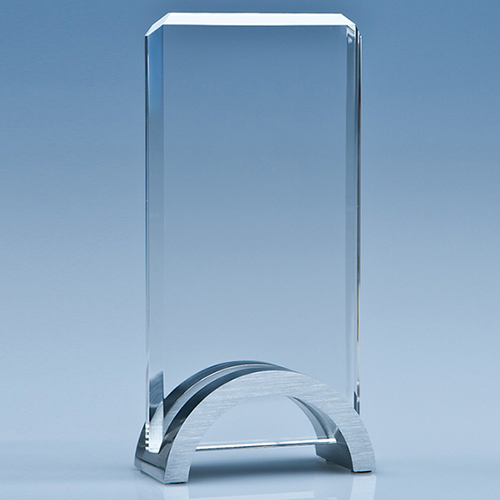 17.5cm Optical Crystal Rectangle on Stand