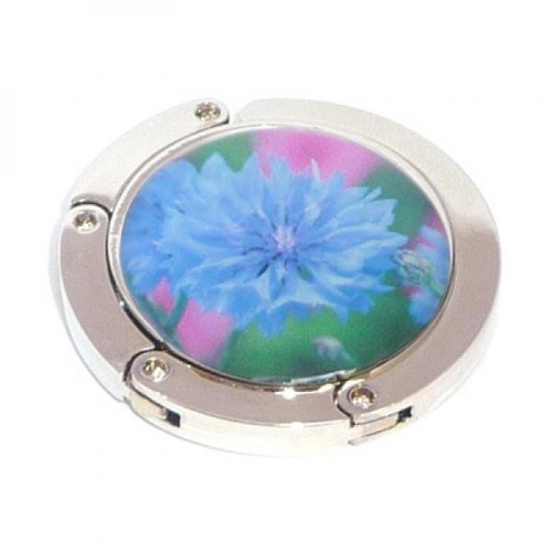 Vivid Blue Floral Design Handbag Hanger