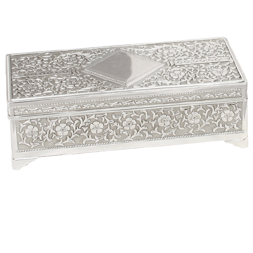 Sophia Silver Plated Antique Finish Trinket Box