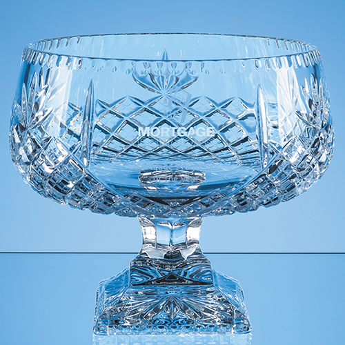 25cm Lead Crystal Square Footed Presentation Bowl