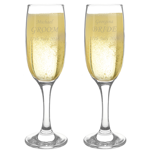Personalised Engraved Celebration Pair of Flutes