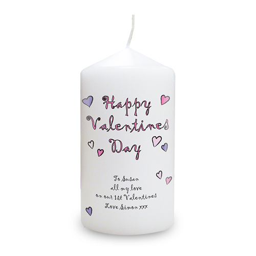 Personalised Happy Valentines Day Candle