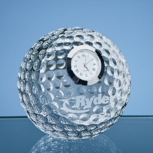 8cm Optical Crystal Golf Ball with Clock
