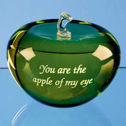 7.5cm Optical Crystal Green Apple